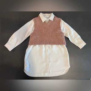 Zara Knit Vest Shirtdress